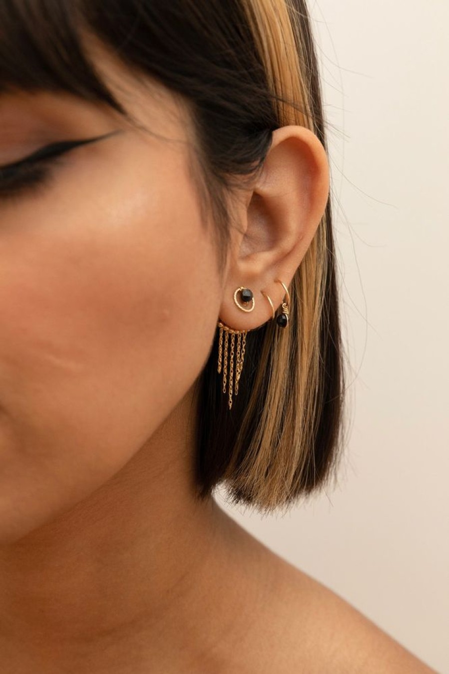 Boucles D'Oreilles YAY Paris | Dos De Boucle D'Oreille Frange Chaine