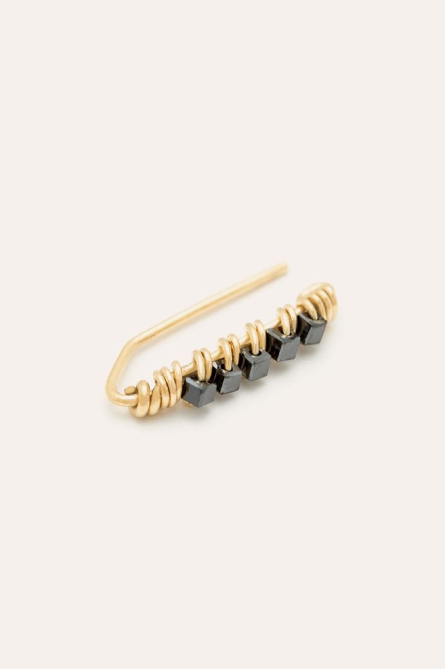 Boucles D'Oreilles YAY Paris | Climber Pave - Diamants Noirs - Or 750