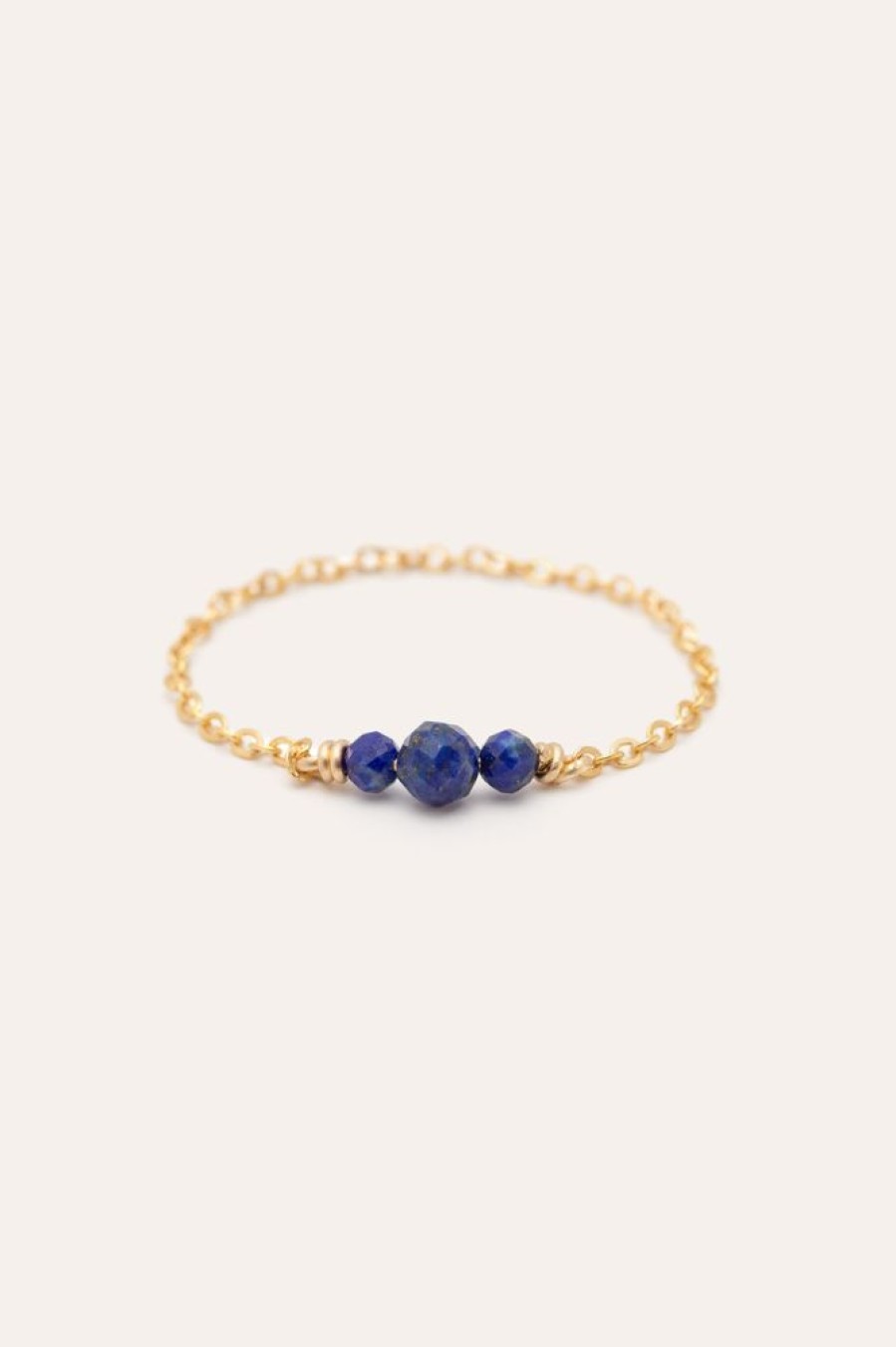 Bagues YAY Paris | Bague Chainette Chance - Lapis-Lazuli