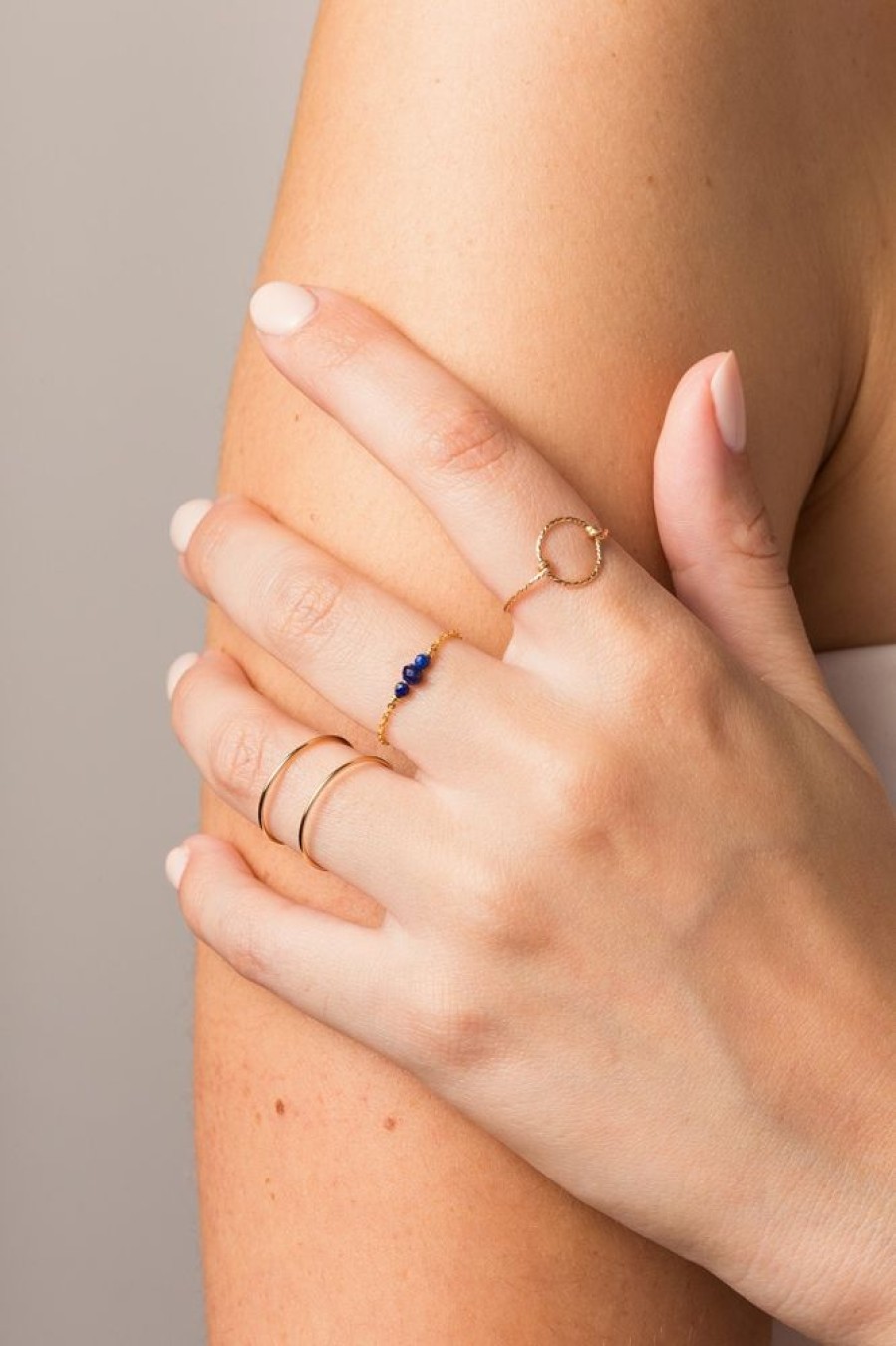 Bagues YAY Paris | Bague Chainette Chance - Lapis-Lazuli