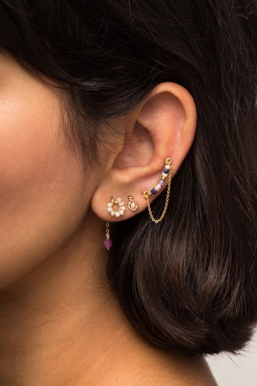 Boucles D'Oreilles YAY Paris | Fermoir Stella - Rubis
