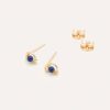 Boucles D'Oreilles YAY Paris | Puces Coquille - Lapis-Lazuli