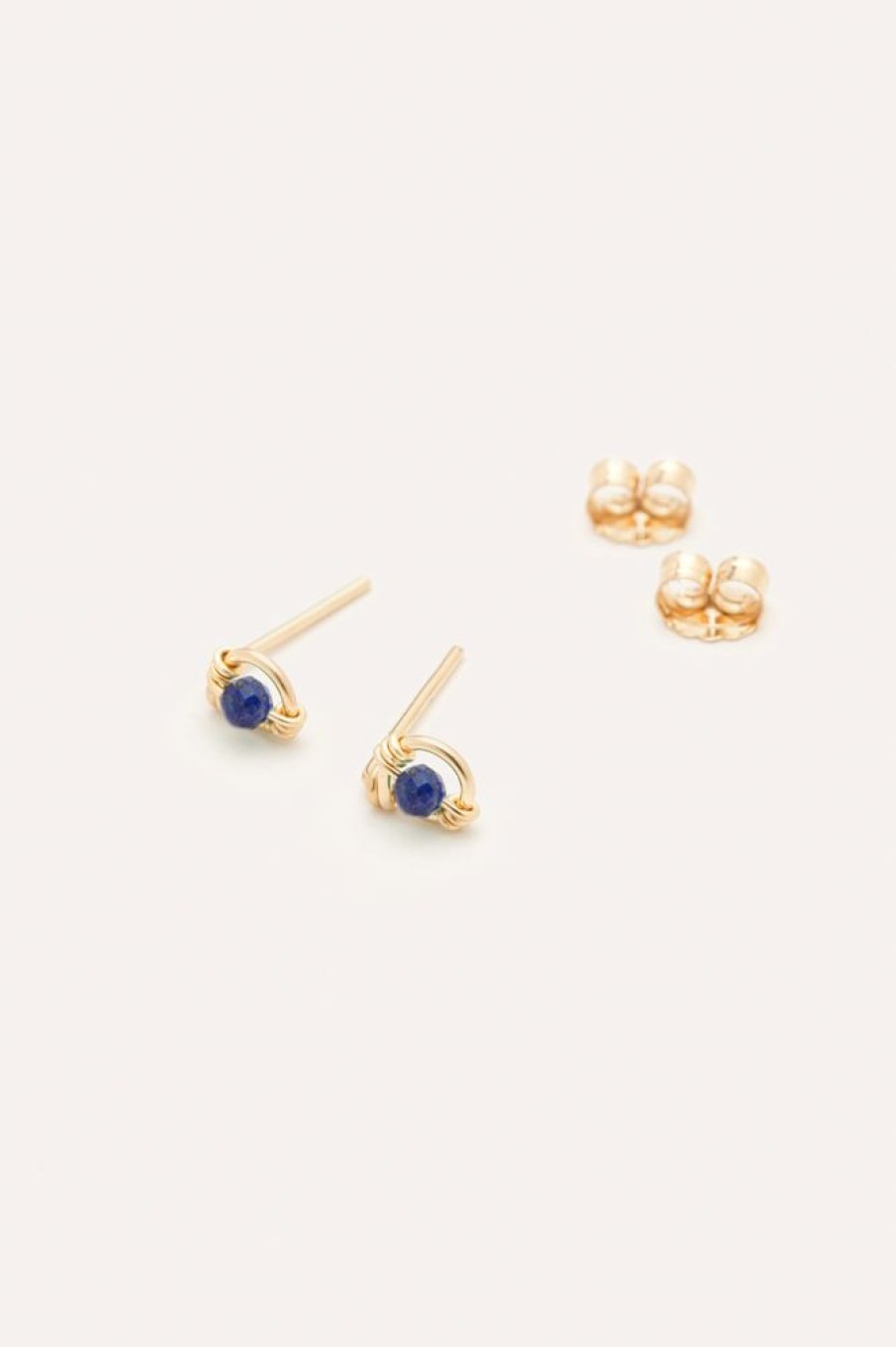 Boucles D'Oreilles YAY Paris | Puces Coquille - Lapis-Lazuli