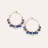 Boucles D'Oreilles YAY Paris | Creoles Dentelle - Lapis-Lazuli