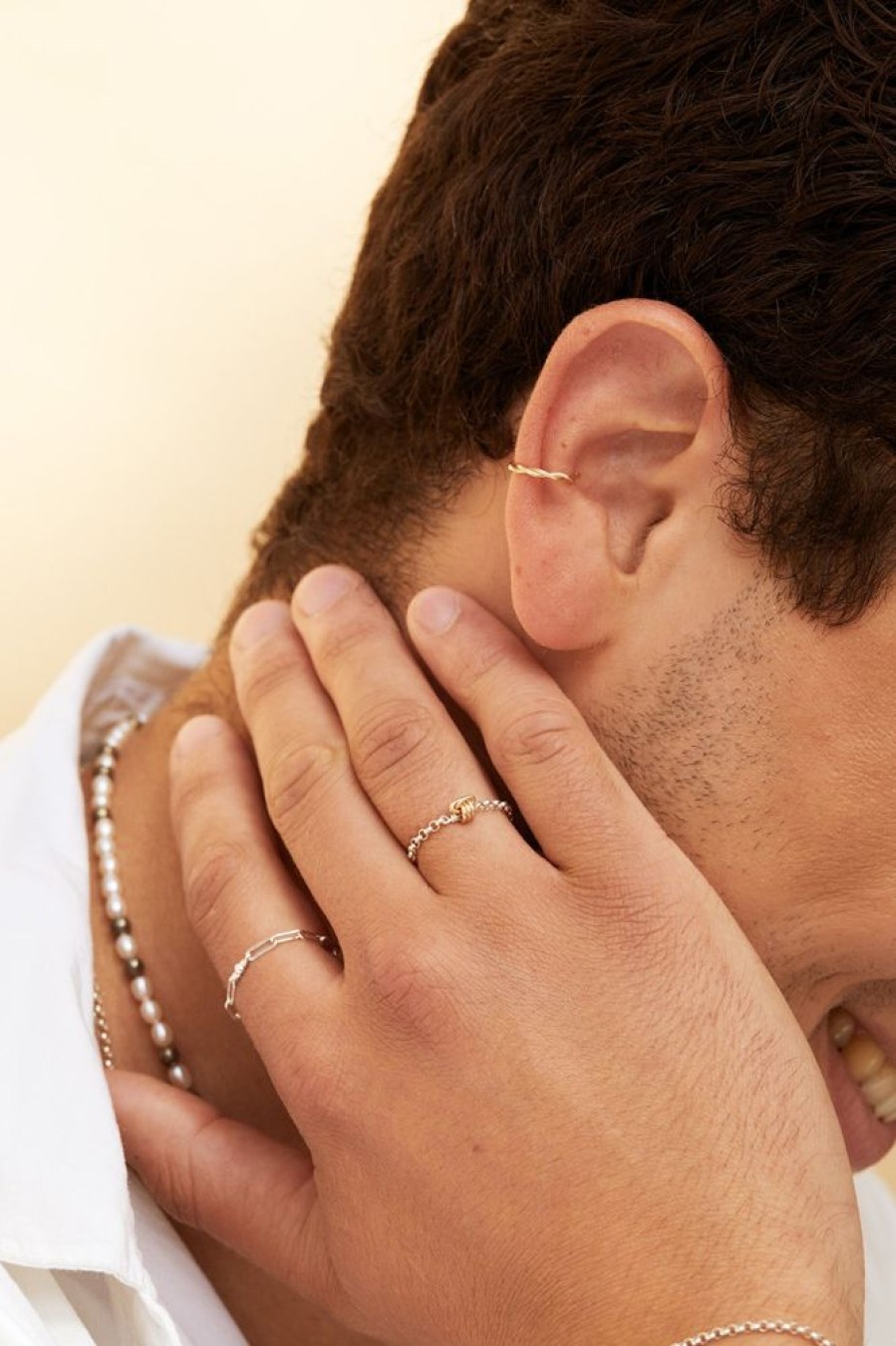 Bagues YAY Paris | Bague Chainette Lien Bicolore - Homme
