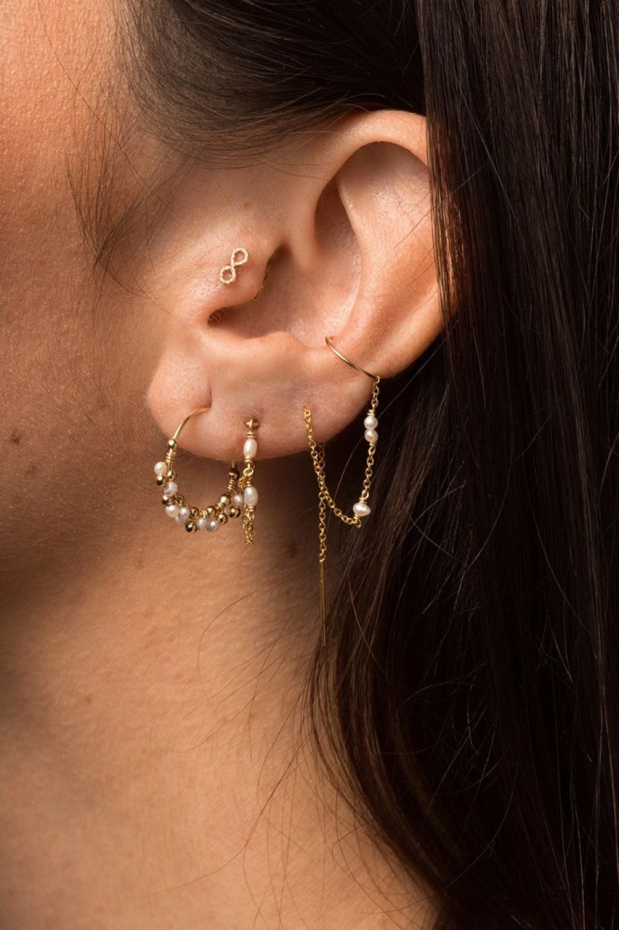 Boucles D'Oreilles YAY Paris | Bijou D'Oreille Chainette Celeste - Perles De Culture