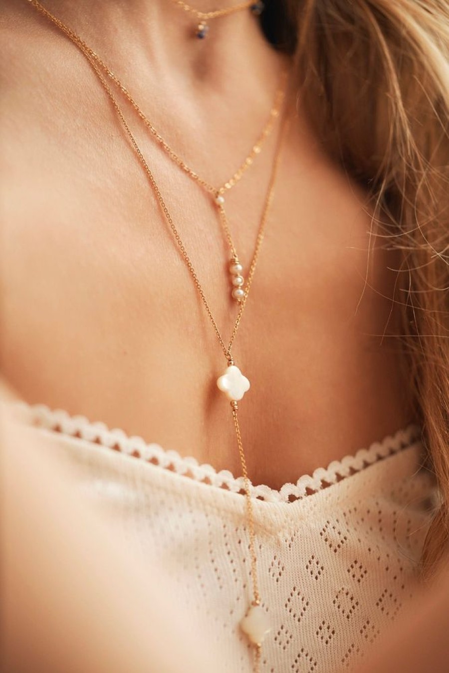 Colliers YAY Paris | Bijou Corps Swan - Etoiles Nacres Blanches