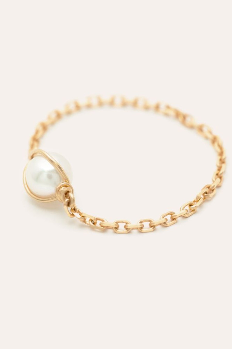 Bagues YAY Paris | Bague Chainette Enlace - Perle De Culture - Or 750