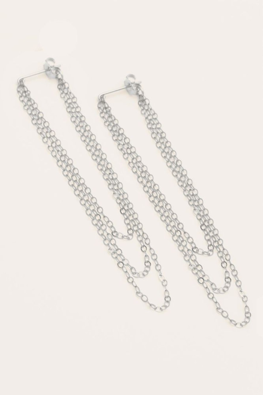 Boucles D'Oreilles YAY Paris | Boucles D'Oreilles Triple Chaines - Argent