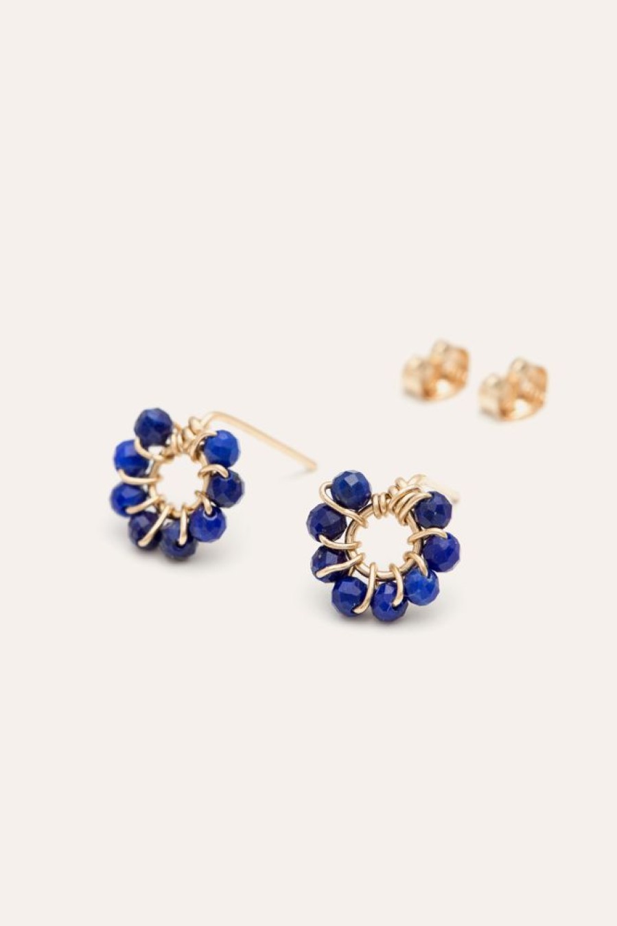 Boucles D'Oreilles YAY Paris | Puces Helios - Lapis-Lazuli