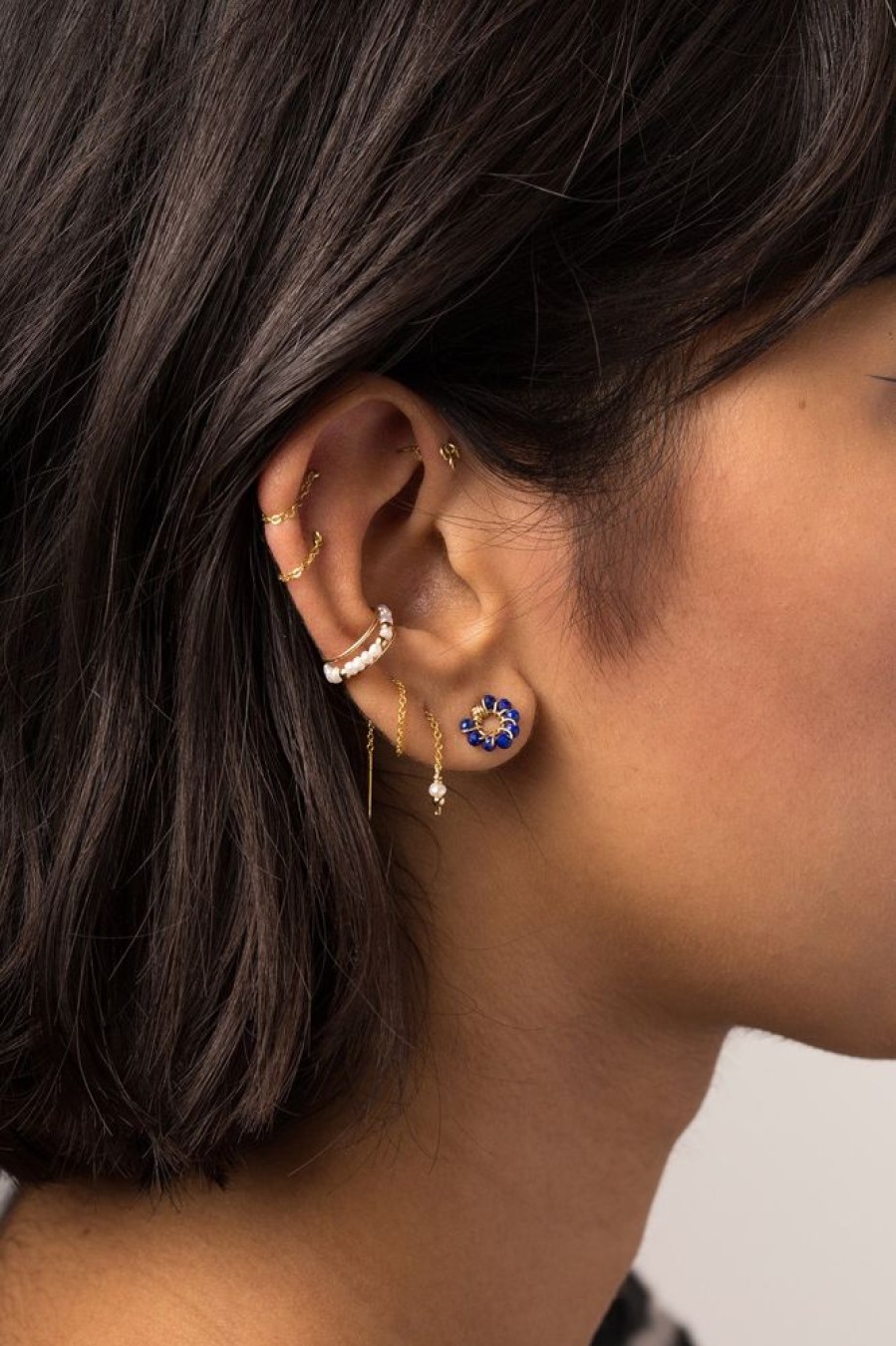 Boucles D'Oreilles YAY Paris | Puces Helios - Lapis-Lazuli