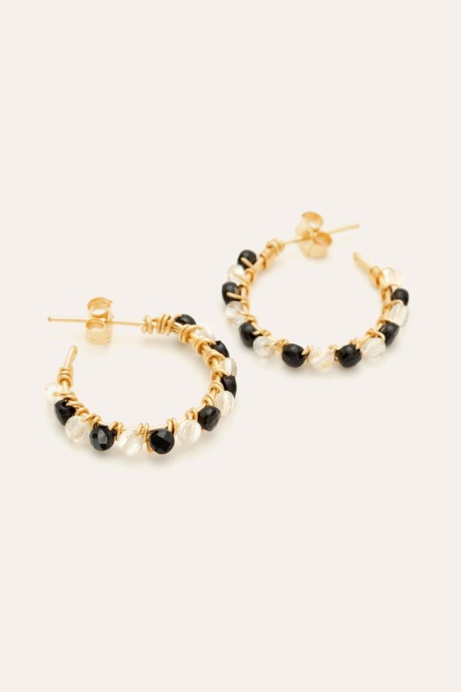 Boucles D'Oreilles YAY Paris | Creoles Pave - Damier