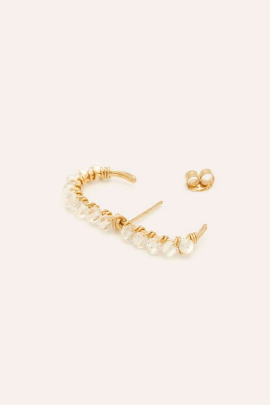Boucles D'Oreilles YAY Paris | Boucle D'Oreille Illusion Pave - Cristal De Roche