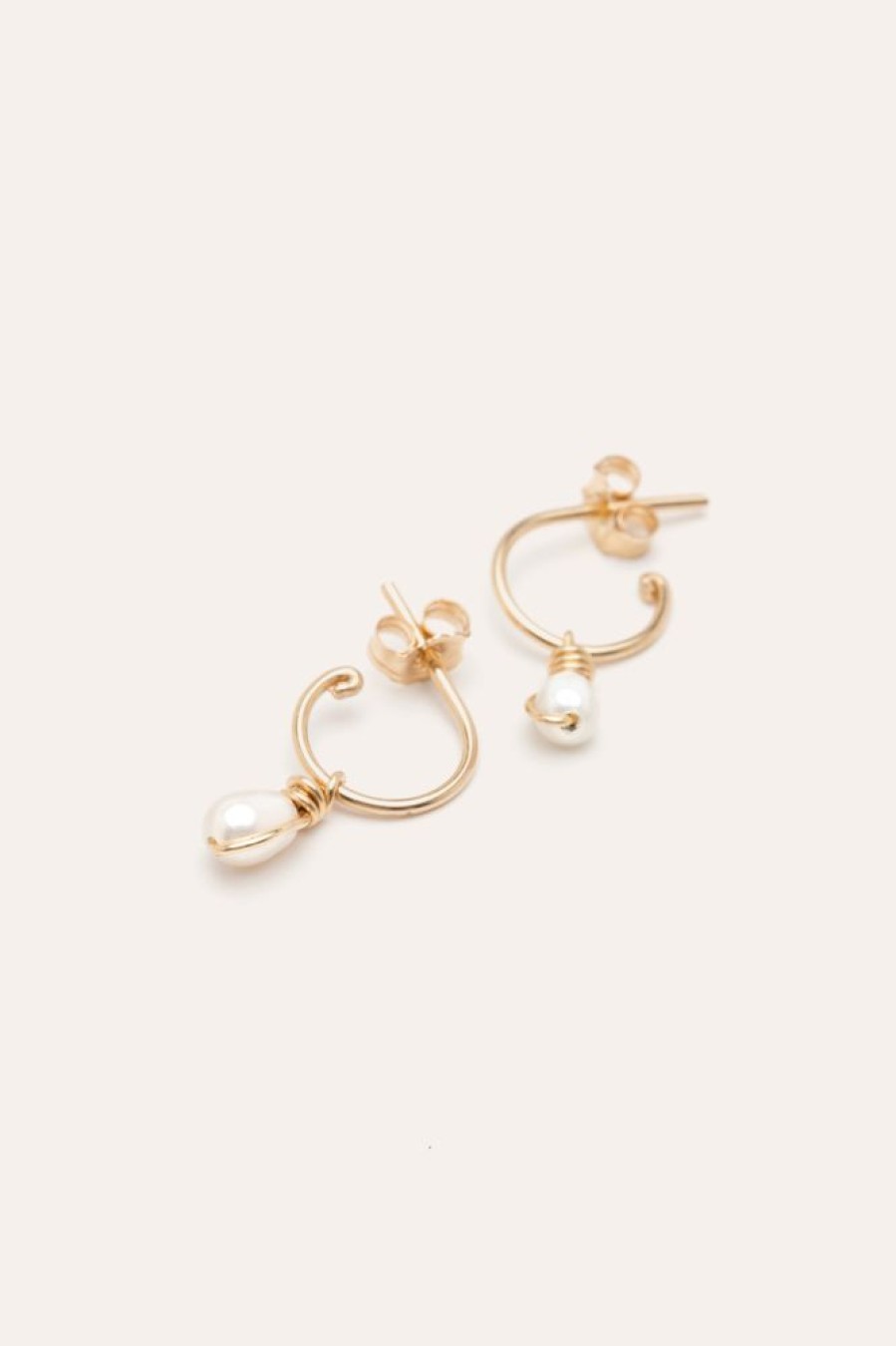 Boucles D'Oreilles YAY Paris | Mini Creoles Enlace - Perles De Culture
