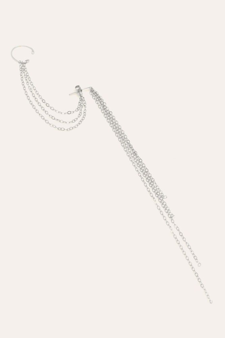 Boucles D'Oreilles YAY Paris | Bijou D'Oreille Triple Chaines - Argent