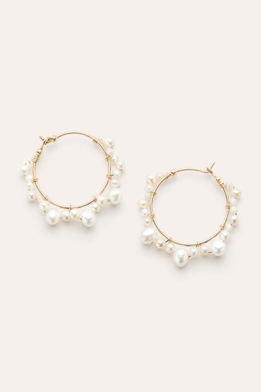Boucles D'Oreilles YAY Paris | Creoles Ecume - Perles De Culture
