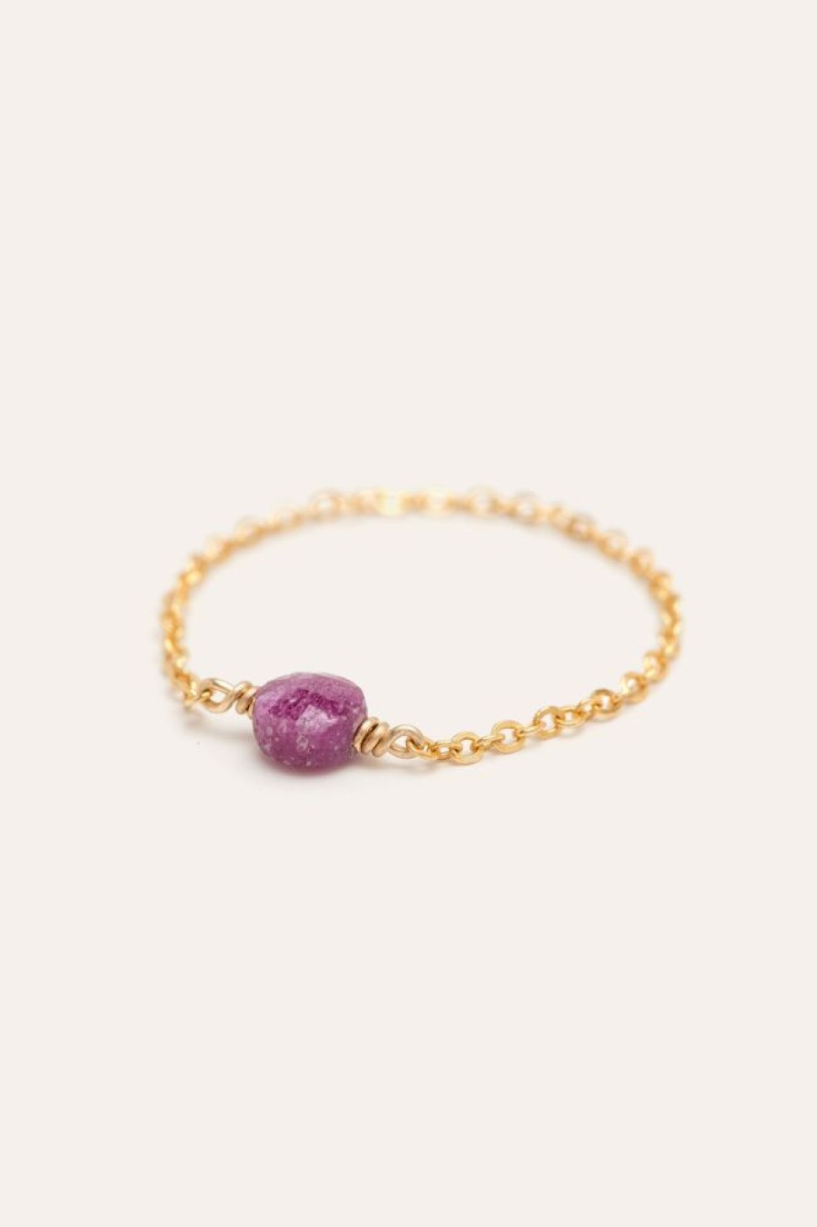 Bagues YAY Paris | Bague Chainette Stella - Rubis