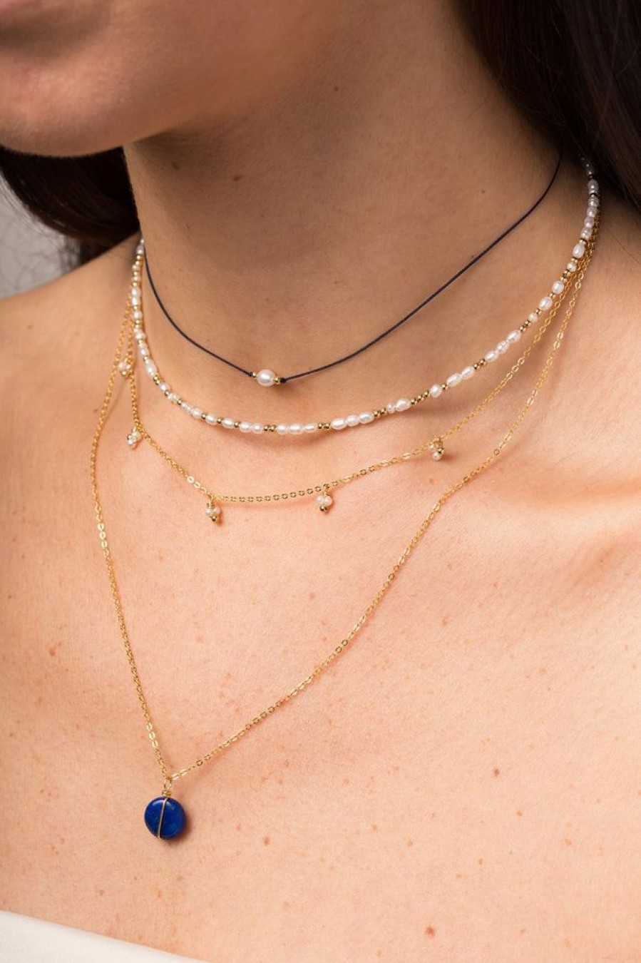 Colliers YAY Paris | Grand Pendentif Enlace - Lapis-Lazuli