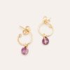 Boucles D'Oreilles YAY Paris | Mini Creoles Enlace - Rubis