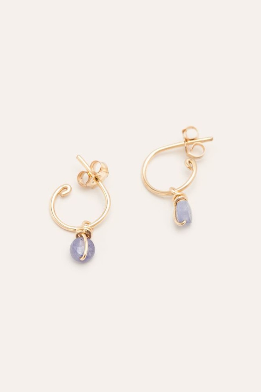 Boucles D'Oreilles YAY Paris | Mini Creoles Enlace - Tanzanite