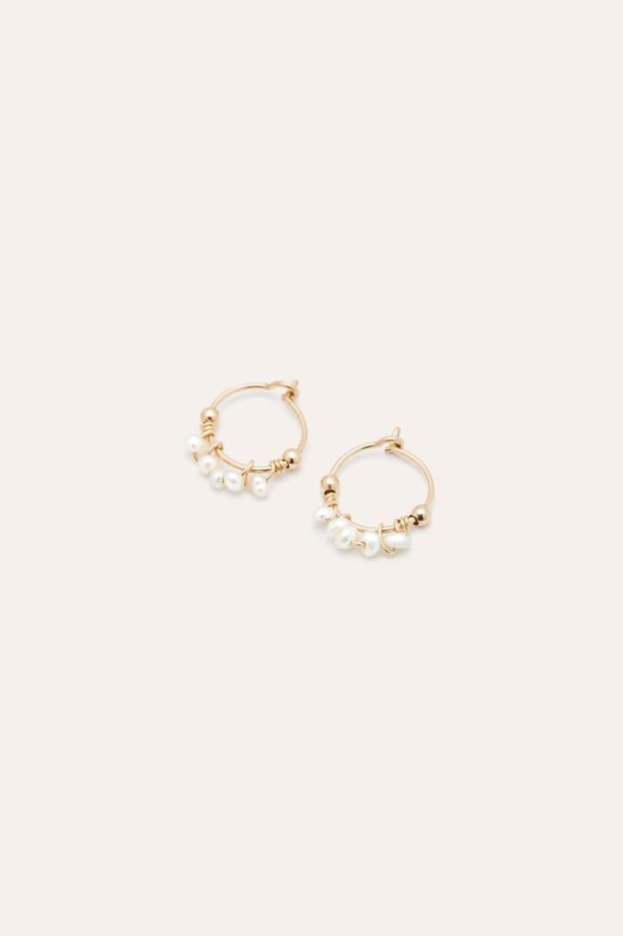 Boucles D'Oreilles YAY Paris | Mini Creoles Dentelle - Perles De Culture
