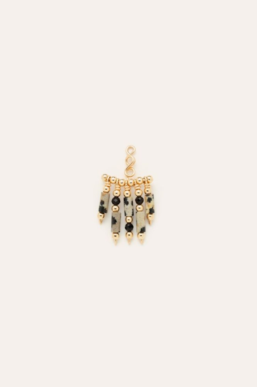Boucles D'Oreilles YAY Paris | Dos De Boucle D'Oreille Frange Lame - Jaspe Dalmatien
