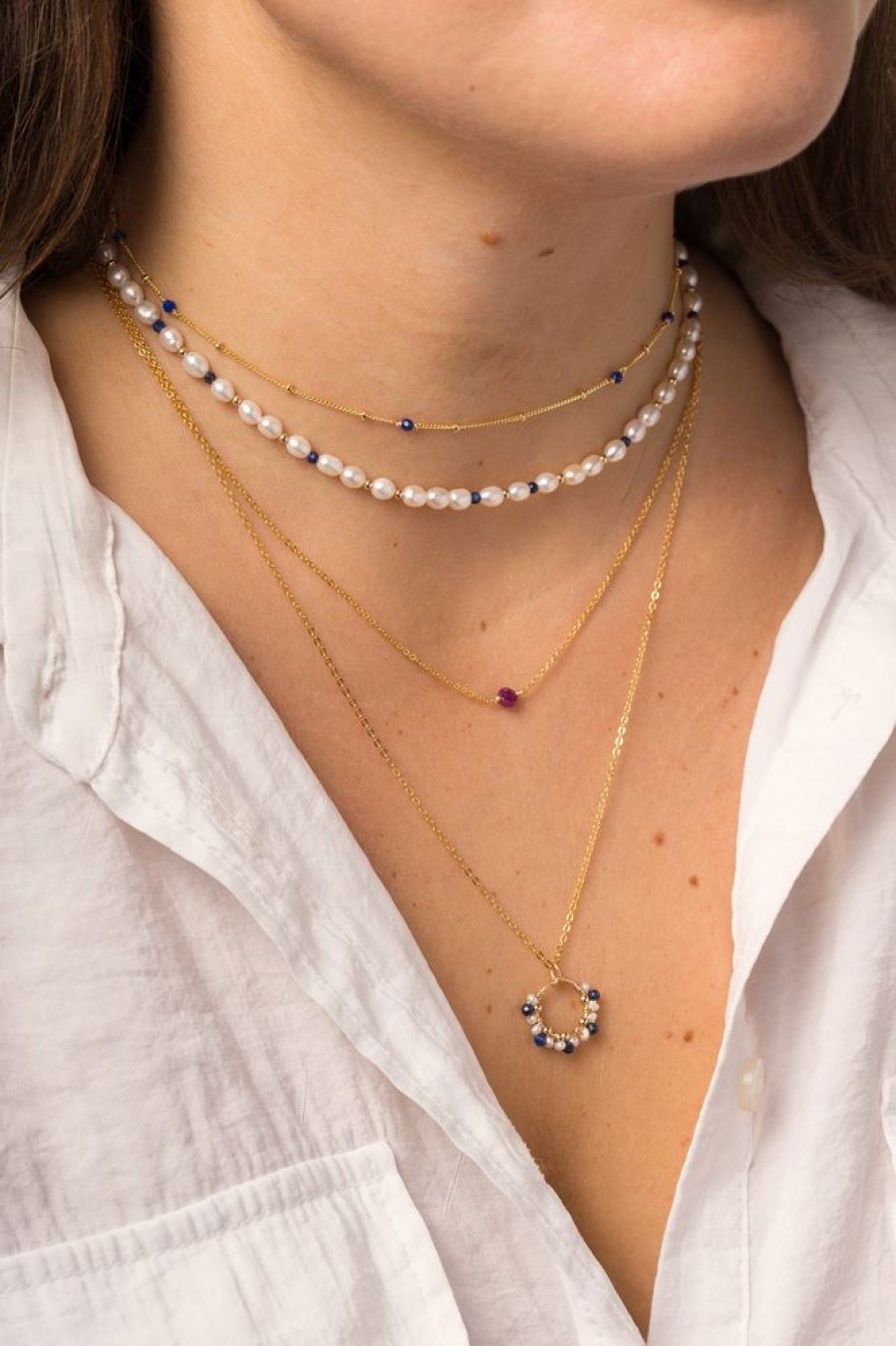 Colliers YAY Paris | Collier-Bracelet Satellite - Lapis-Lazuli
