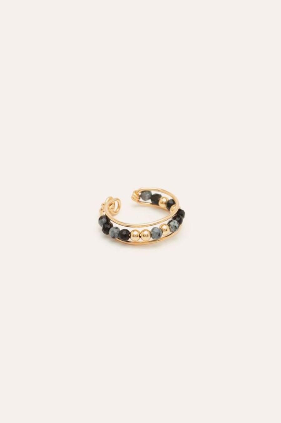 Boucles D'Oreilles YAY Paris | Faux Piercing Queen - Obsidienne
