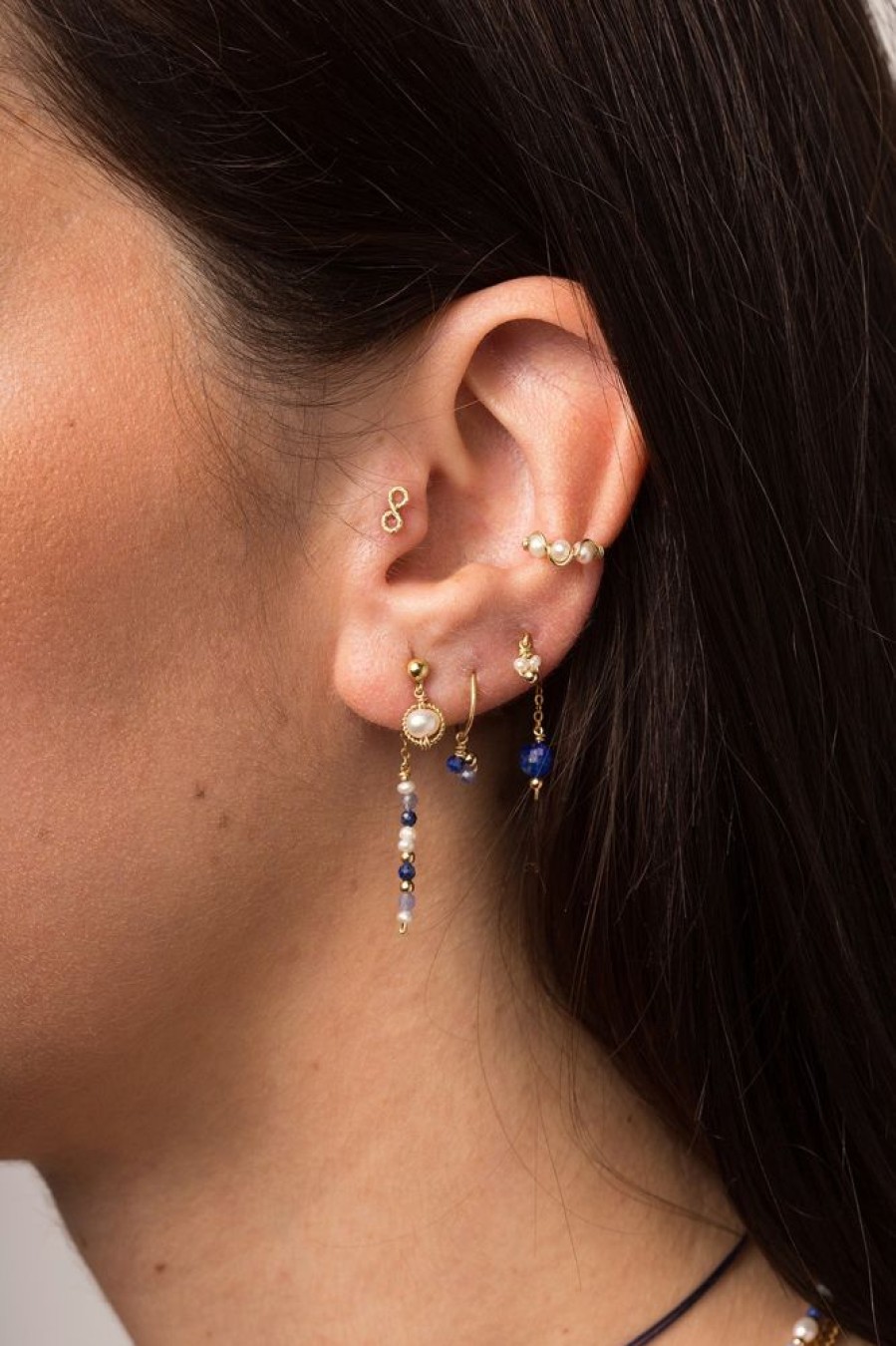 Boucles D'Oreilles YAY Paris | Fermoir Stella - Lapis-Lazuli