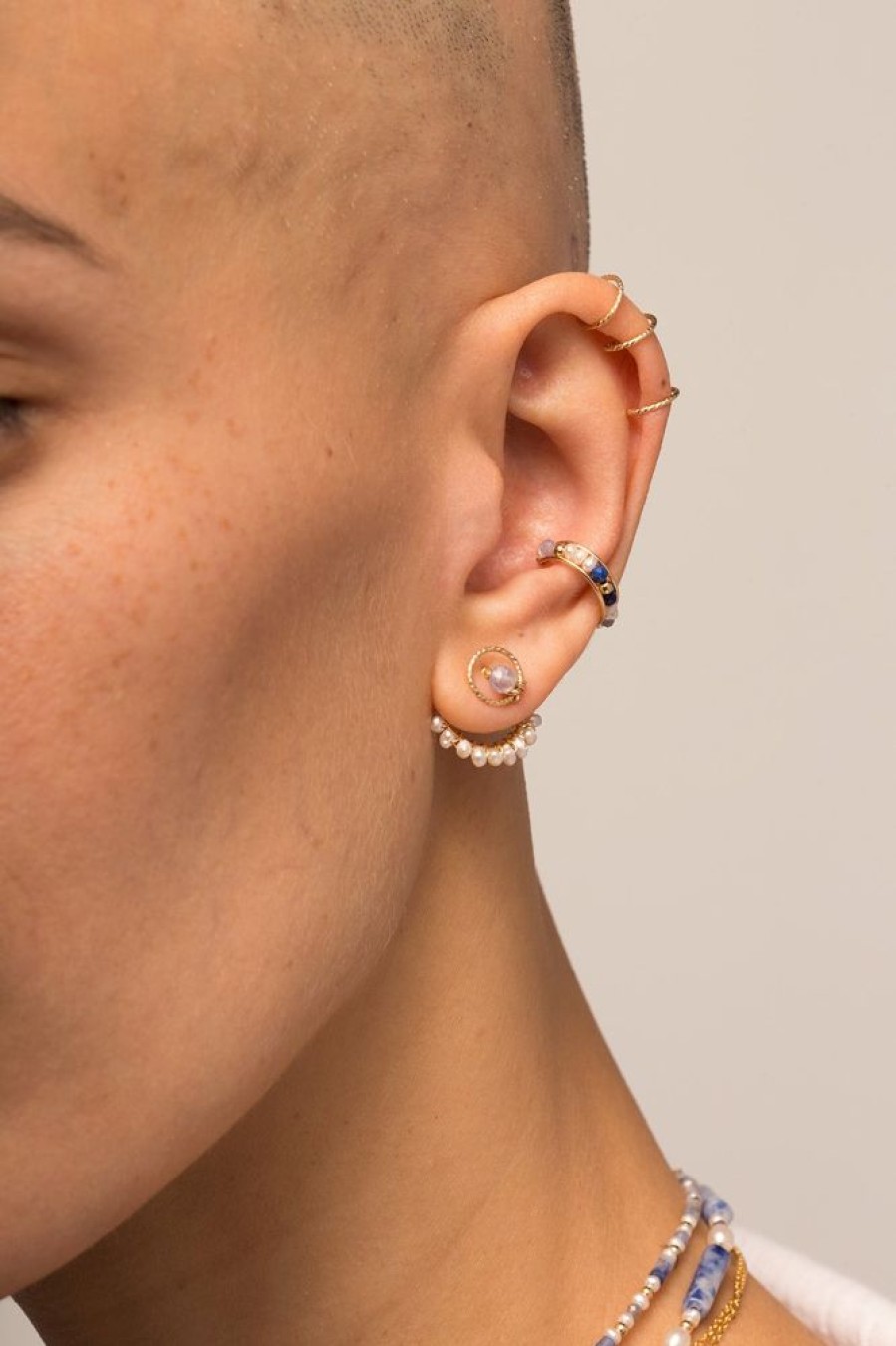 Boucles D'Oreilles YAY Paris | Dos De Boucle D'Oreille Demi-Lune - Perle De Culture