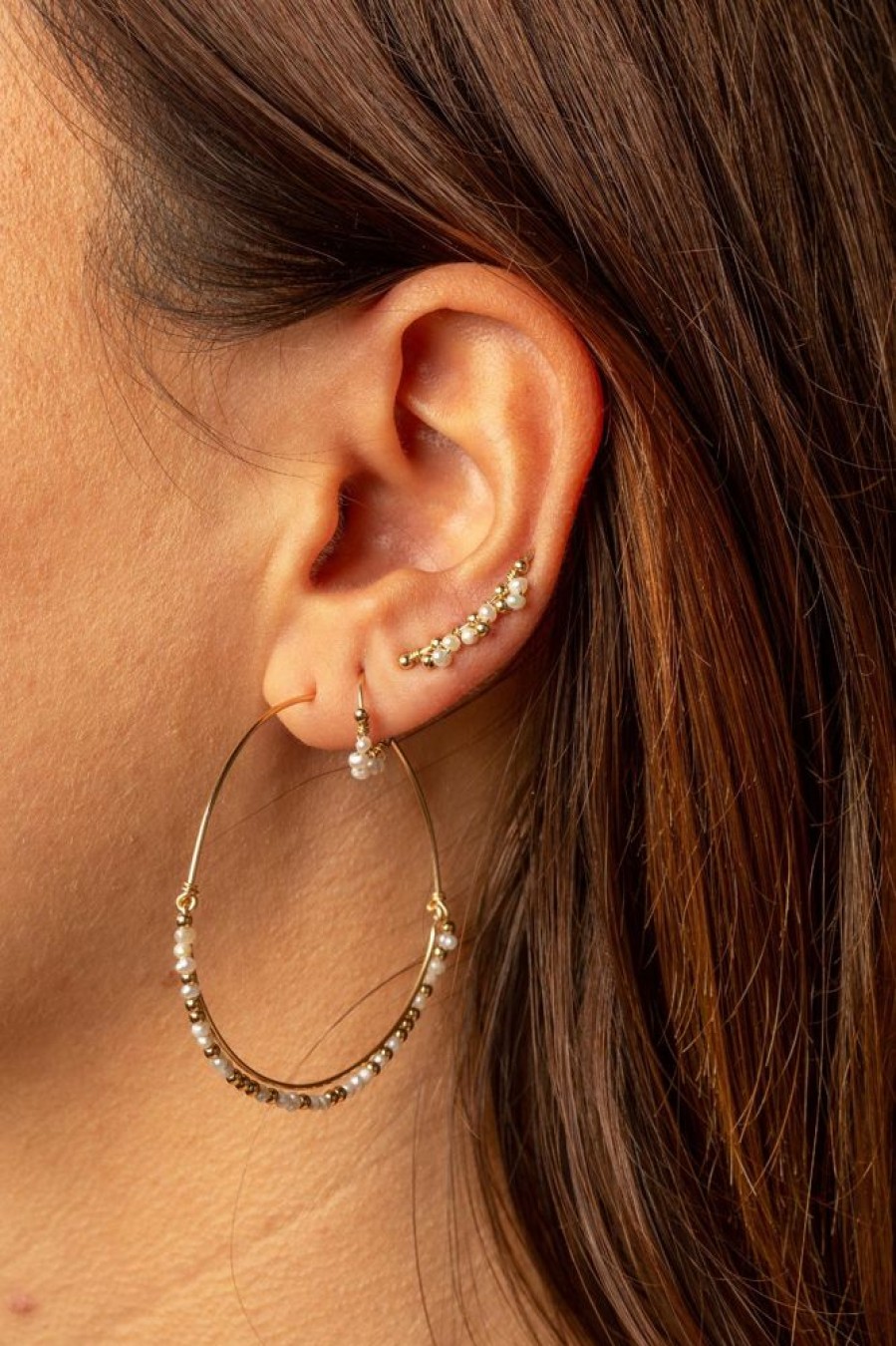 Boucles D'Oreilles YAY Paris | Climber Dentelle - Perles De Culture