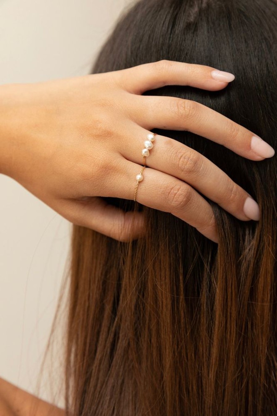Bagues YAY Paris | Bague Chainette Stella - Perle De Culture