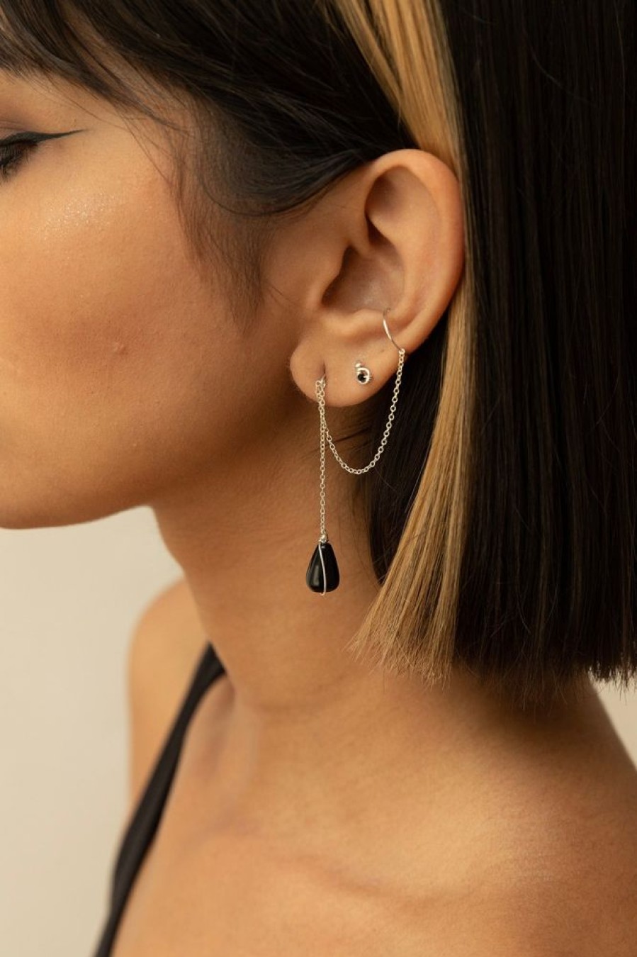 Boucles D'Oreilles YAY Paris | Bijou D'Oreille Poire - Agate - Argent