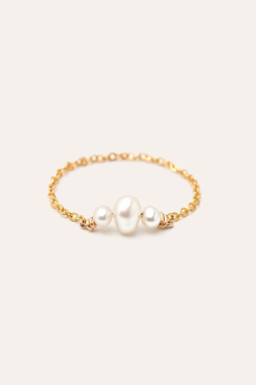 Bagues YAY Paris | Bague Chainette Chance - Perles De Culture