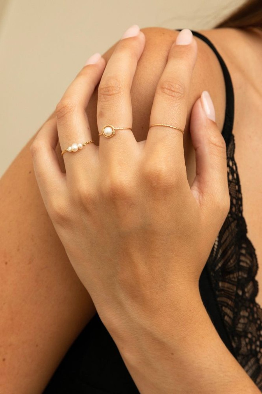 Bagues YAY Paris | Bague Chainette Chance - Perles De Culture
